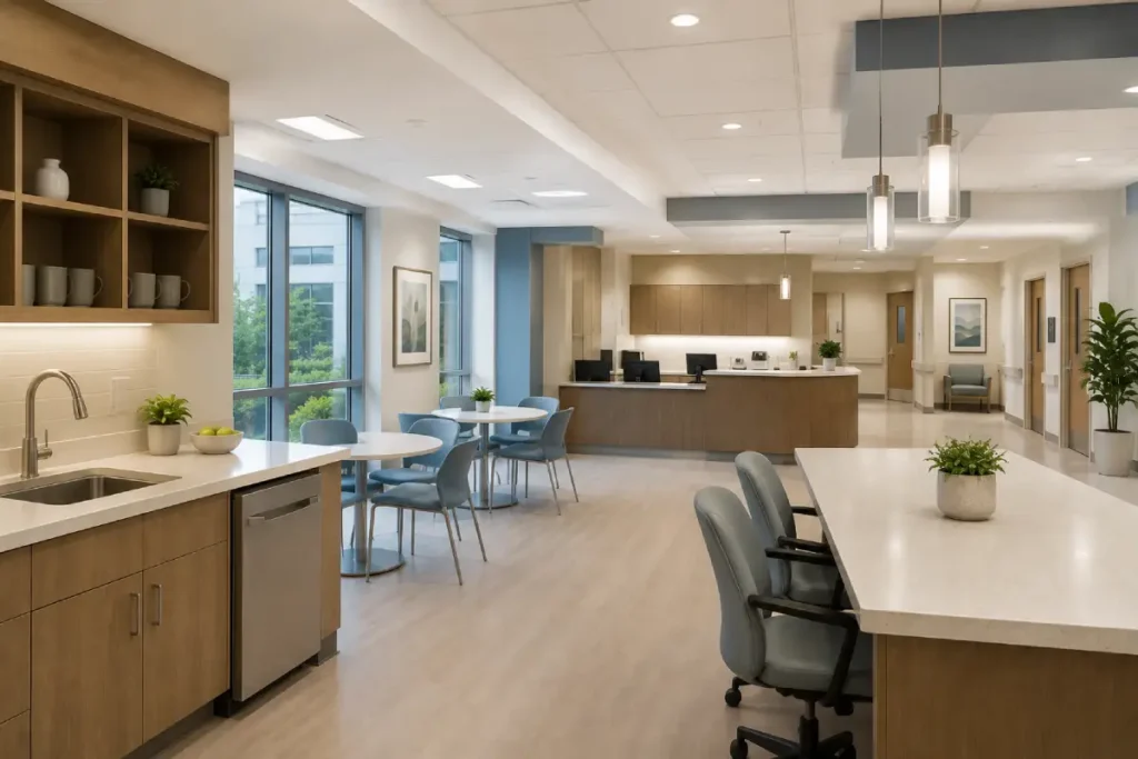 Hospital staff area interior design, Bangalore
