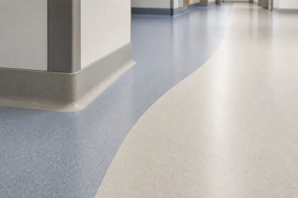 Non porous hygienic flooring for hospital interior design