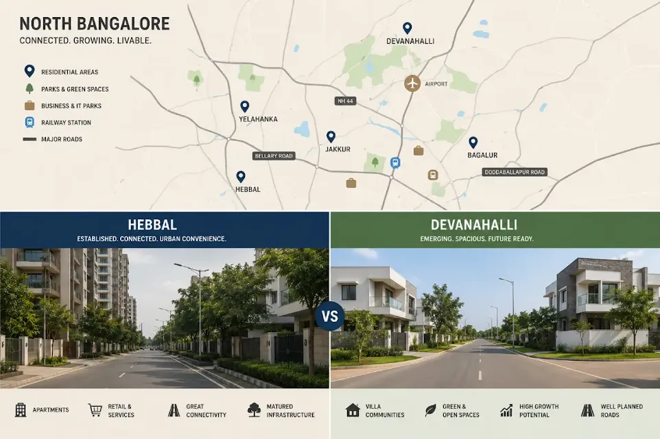 Comparing North Bangalore localities for home construction