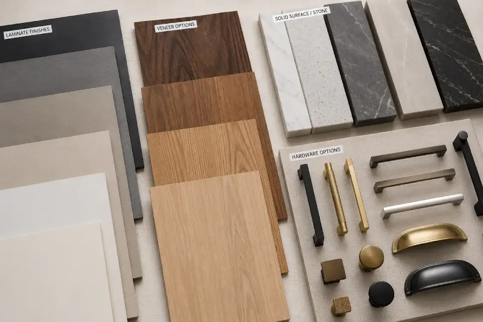 Material grade options affecting interior design cost